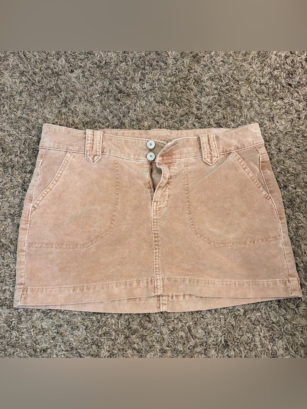 American Eagle Corduroy Mini Skirt Size 10 Brown Tan Y2K Fall